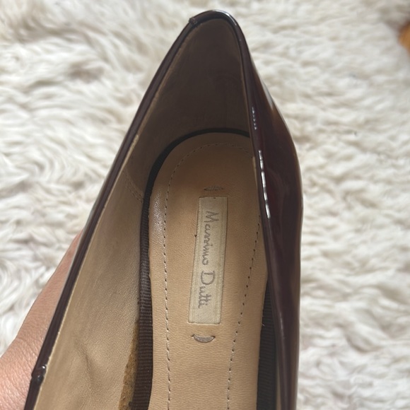 Dark cognac Italian leather 3” heels from Mossimo Dutti. Sz 37/US 6.5. - Picture 3 of 7